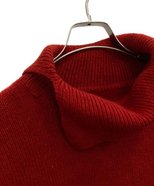 SOSHIOTSUKI（ソウシ オオツキ）SOSHIOTSUKI (ソウシ オオツキ) SWORD SLIT KNIT タートルネックニット レッド サイズ:Fの古着・服飾アイテム