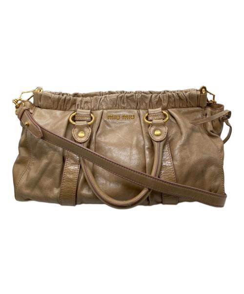 MIU MIU（ミュウミュウ）MIU MIU (ミュウミュウ) 2WAYショルダーバッグ ベージュの古着・服飾アイテム