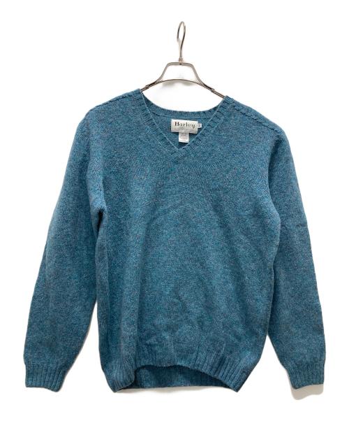 Harley of SCOTLAND（ハーレーオブスコットランド）Harley of SCOTLAND (ハーレーオブスコットランド) Vネックニット グリーン サイズ:44の古着・服飾アイテム