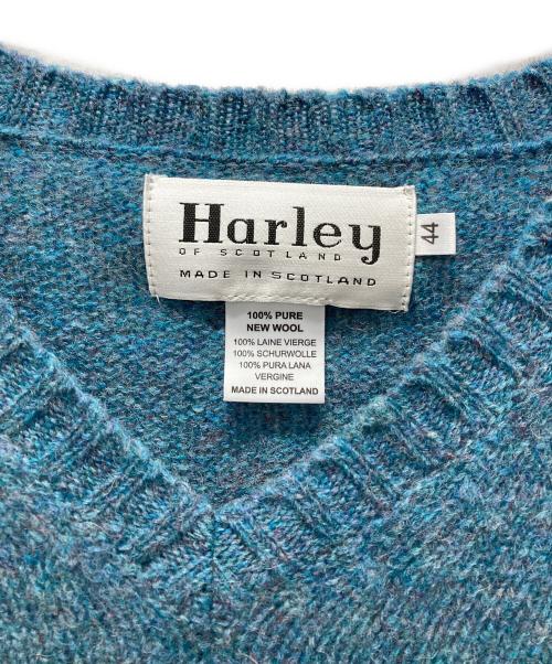 Harley of SCOTLAND（ハーレーオブスコットランド）Harley of SCOTLAND (ハーレーオブスコットランド) Vネックニット グリーン サイズ:44の古着・服飾アイテム