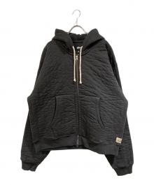 stussy（ステューシー）の古着「VERTICAL QUILTED ZIP HOODIE」｜ブラック