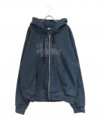stussyステューシー）の古着「Refracted Zip Hoodie」｜ネイビー