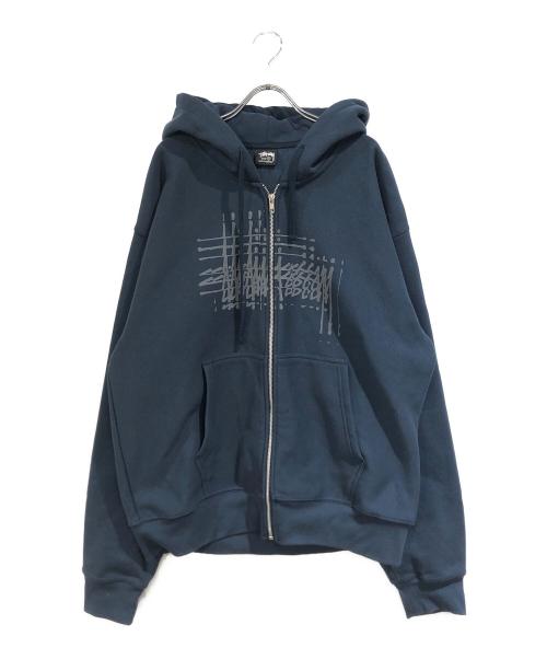 stussy（ステューシー）stussy (ステューシー) Refracted Zip Hoodie ネイビー サイズ:XLの古着・服飾アイテム
