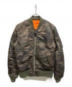 ALPHAアルファ）の古着「リバーシブルフライトジャケット」｜カーキ×オレンジ