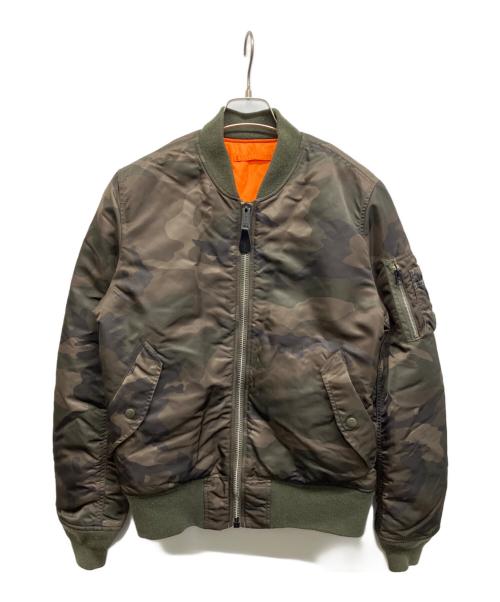 ALPHA（アルファ）ALPHA (アルファ) リバーシブルフライトジャケット カーキ×オレンジ サイズ:Mの古着・服飾アイテム