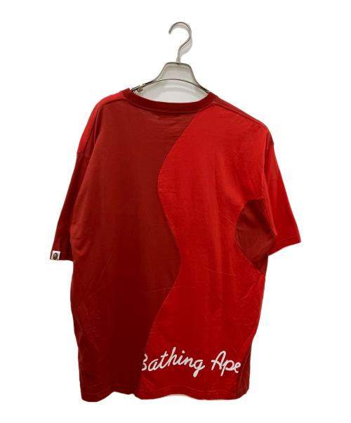 A BATHING APE（アベイシングエイプ）A BATHING APE (アベイシングエイプ) Cutting College Relaxed Fit Tee レッド サイズ:XLの古着・服飾アイテム