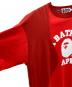 中古・古着 A BATHING APE (アベイシングエイプ) Cutting College Relaxed Fit Tee レッド サイズ:XL：8000円