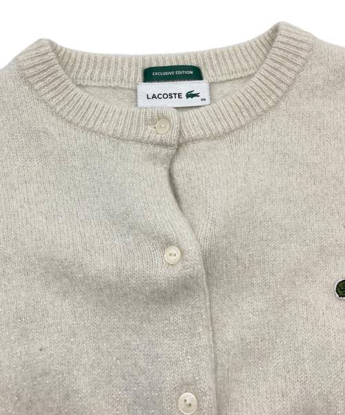 LACOSTE（ラコステ）LACOSTE (ラコステ) Snidel (スナイデル) ラメニットカーディガン ホワイト サイズ:36の古着・服飾アイテム