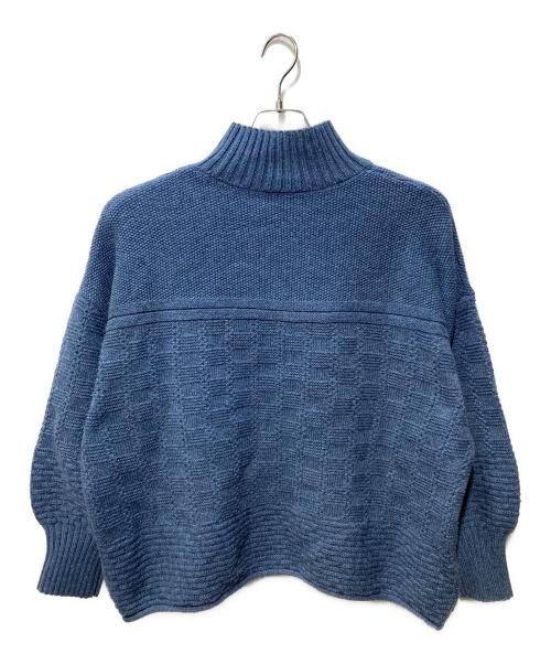 kurashi&trips publishing（クラシアンドトリップス パブリッシング）KURASHI&Trips PUBLISHING (クラシアンドトリップス パブリッシング) バスケット編みのニット ネイビー サイズ:FREEの古着・服飾アイテム