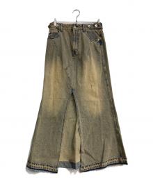 MAISON SPECIAL（メゾンスペシャル）の古着「2way Waist Slit Maxi Denim Skirt　21251515203」｜ベージュ