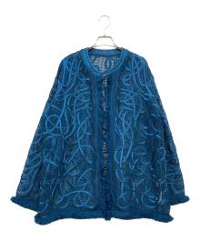 Ameri（アメリ）の古着「MEDI TAPE EMBROIDERY MESH JACKET」｜ブルー