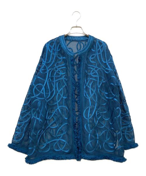 Ameri（アメリ）Ameri (アメリ) MEDI TAPE EMBROIDERY MESH JACKET ブルー サイズ:Freeの古着・服飾アイテム