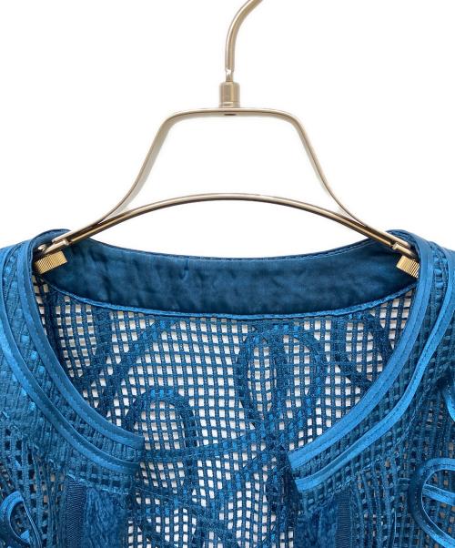 Ameri（アメリ）Ameri (アメリ) MEDI TAPE EMBROIDERY MESH JACKET ブルー サイズ:Freeの古着・服飾アイテム