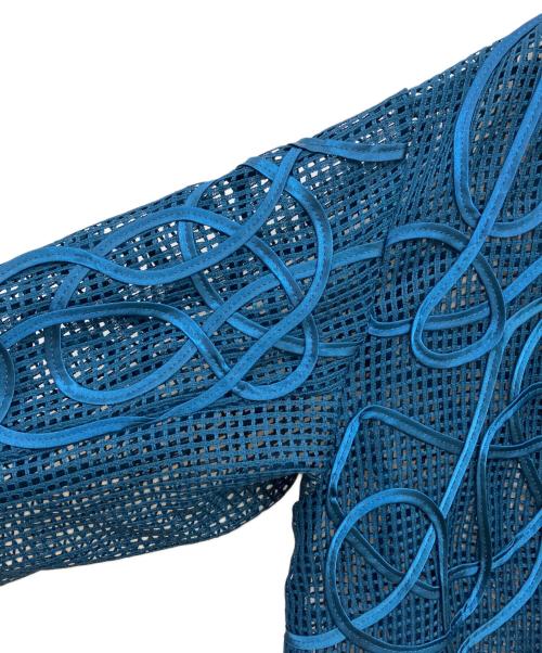 Ameri（アメリ）Ameri (アメリ) MEDI TAPE EMBROIDERY MESH JACKET ブルー サイズ:Freeの古着・服飾アイテム