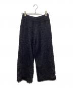 Ameriアメリ）の古着「TWEED FRINGE KNIT PANTS ツイード フリンジ ニット パンツ」｜ブラック