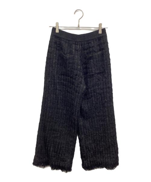 Ameri（アメリ）Ameri (アメリ) TWEED FRINGE KNIT PANTS ツイード フリンジ ニット パンツ ブラック サイズ:Mの古着・服飾アイテム