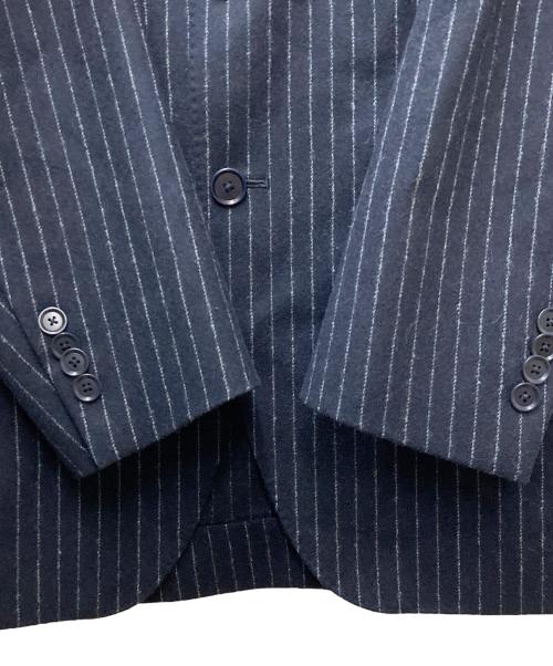 green label relaxing（グリーンレーベルリラクシング）green label relaxing (グリーンレーベルリラクシング) フラノストライプセットアップスーツ ネイビー サイズ:ジャケット48 パンツ80の古着・服飾アイテム