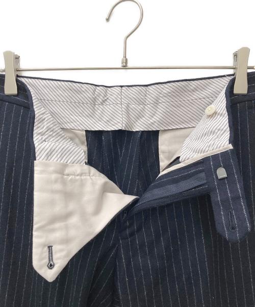 green label relaxing（グリーンレーベルリラクシング）green label relaxing (グリーンレーベルリラクシング) フラノストライプセットアップスーツ ネイビー サイズ:ジャケット48 パンツ80の古着・服飾アイテム