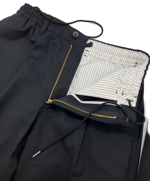 colony clothing（コロニークロージング）colony clothing (コロニークロージング) ウールポリ ワンプリーツイージートラウザーズ ブラック サイズ:44の古着・服飾アイテム