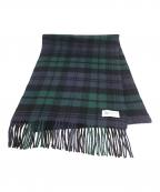 JOHNSTONS OF ELGINジョンストンズオブエルガン）の古着「ブラックウォッチ カシミヤマフラー」｜ネイビー×グリーン