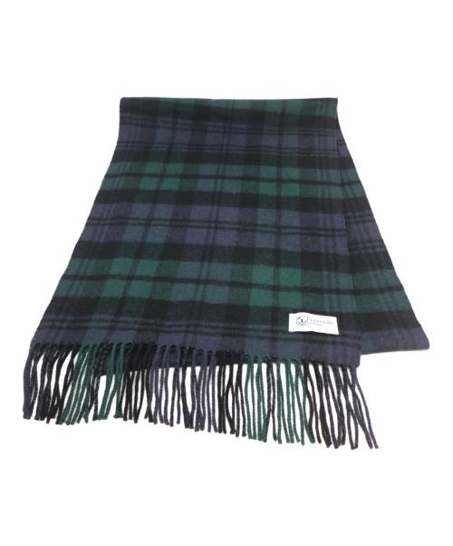 JOHNSTONS OF ELGIN（ジョンストンズオブエルガン）JOHNSTONS OF ELGIN (ジョンストンズオブエルガン) ブラックウォッチ カシミヤマフラー ネイビー×グリーンの古着・服飾アイテム