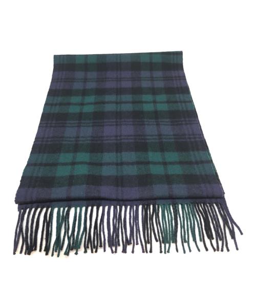 JOHNSTONS OF ELGIN（ジョンストンズオブエルガン）JOHNSTONS OF ELGIN (ジョンストンズオブエルガン) ブラックウォッチ カシミヤマフラー ネイビー×グリーンの古着・服飾アイテム