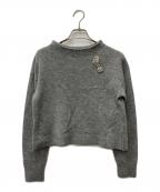 ANAYIアナイ）の古着「ウールカシミヤリボンビジュープルオーバー」｜グレー