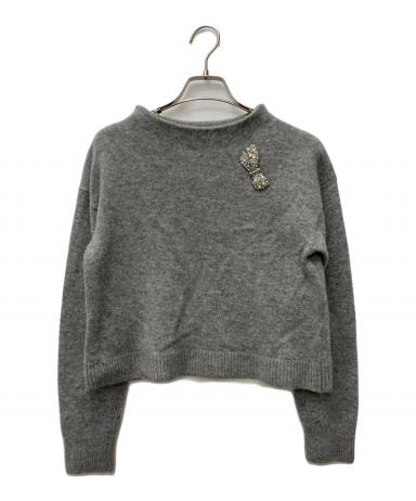 中古・古着通販】ANAYI (アナイ) ウールカシミヤリボンビジュープル