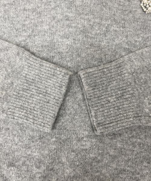 ANAYI（アナイ）ANAYI (アナイ) ウールカシミヤリボンビジュープルオーバー グレー サイズ:38の古着・服飾アイテム