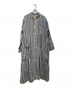 NIGEL CABOURNナイジェルケーボン）の古着「ストライプシャツワンピース　8038-08-00001」｜ネイビー×ホワイト