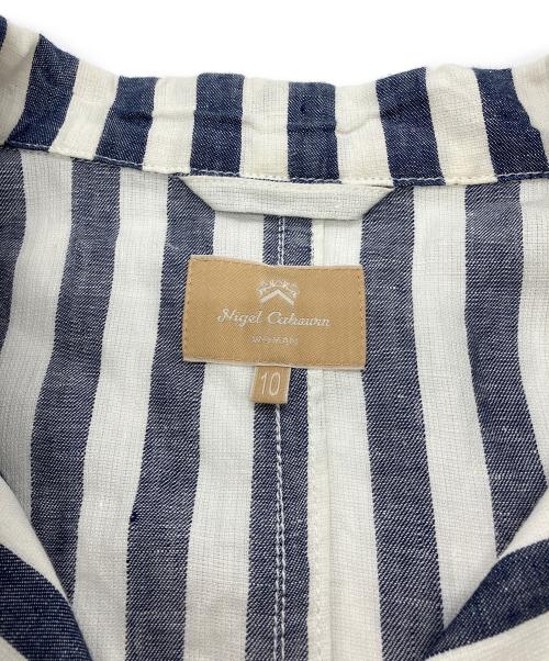 NIGEL CABOURN（ナイジェルケーボン）NIGEL CABOURN (ナイジェルケーボン) ストライプシャツワンピース　8038-08-00001 ネイビー×ホワイト サイズ:10の古着・服飾アイテム