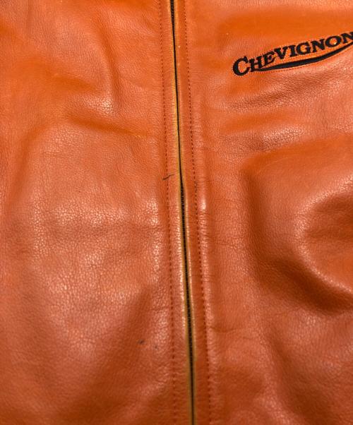 CHEVIGNON（シェビニオン）CHEVIGNON (シェビニオン) レザージャケット オレンジ サイズ:Mの古着・服飾アイテム
