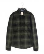POLO RALPH LAURENポロ・ラルフローレン）の古着「チェックパイルフリースシャツジャケット」｜オリーブ