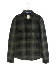 POLO RALPH LAUREN（ポロ・ラルフローレン）の古着「チェックパイルフリースシャツジャケット」｜オリーブ