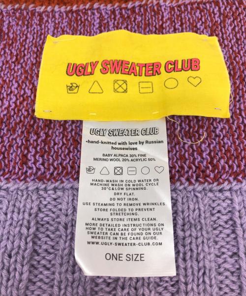 UGLY SWEATER CLUB（アグリーセータークラブ）UGLY SWEATER CLUB (アグリーセータークラブ) BONKERS マフラー ラベンダーの古着・服飾アイテム