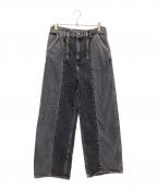 jiedaジエダ）の古着「Switching Zip Denim Pants」｜グレー