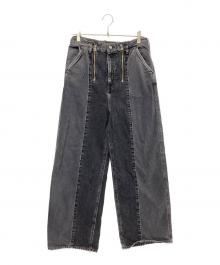 jieda（ジエダ）の古着「Switching Zip Denim Pants」｜グレー
