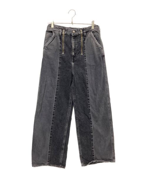 jieda（ジエダ）jieda (ジエダ) Switching Zip Denim Pants グレー サイズ:2の古着・服飾アイテム