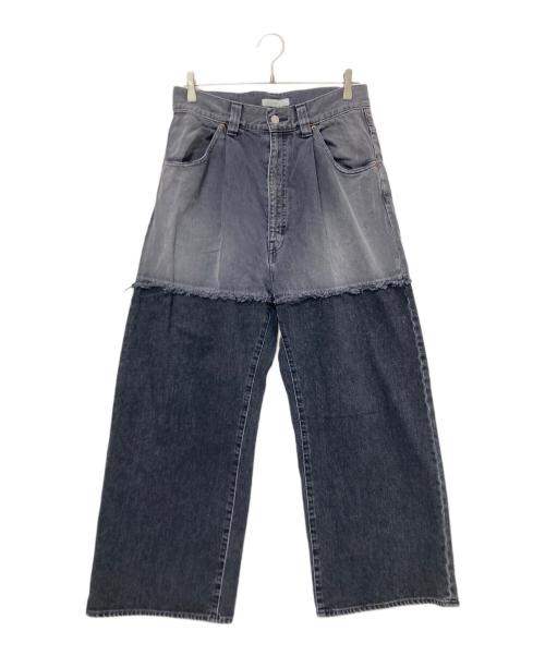 jieda（ジエダ）jieda (ジエダ) 2Tone Baggy Denim Pants ブラック サイズ:2の古着・服飾アイテム
