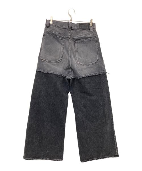 jieda（ジエダ）jieda (ジエダ) 2Tone Baggy Denim Pants ブラック サイズ:2の古着・服飾アイテム
