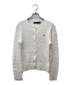 POLO RALPH LAURENポロ・ラルフローレン）の古着「ケーブルニットカーディガン」｜ホワイト