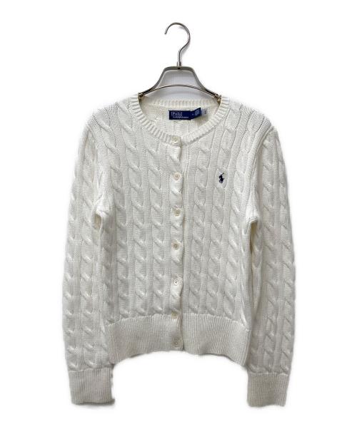 POLO RALPH LAUREN（ポロ・ラルフローレン）POLO RALPH LAUREN (ポロ・ラルフローレン) ケーブルニットカーディガン ホワイト サイズ:Mの古着・服飾アイテム