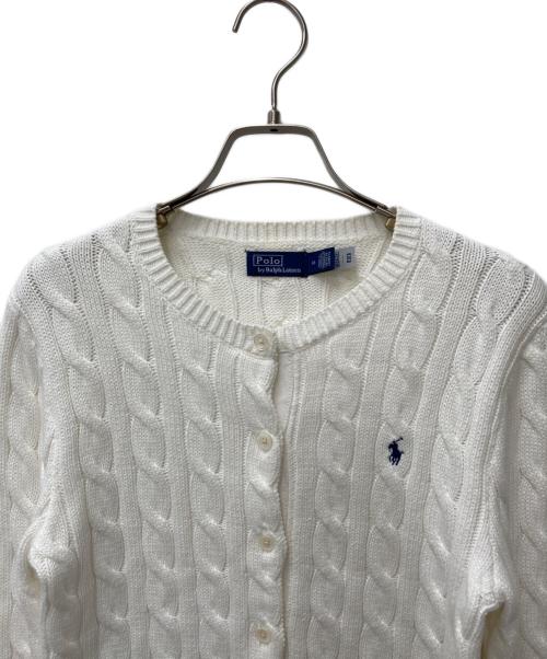 POLO RALPH LAUREN（ポロ・ラルフローレン）POLO RALPH LAUREN (ポロ・ラルフローレン) ケーブルニットカーディガン ホワイト サイズ:Mの古着・服飾アイテム