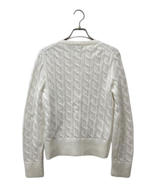 POLO RALPH LAUREN（ポロ・ラルフローレン）POLO RALPH LAUREN (ポロ・ラルフローレン) ケーブルニットカーディガン ホワイト サイズ:Mの古着・服飾アイテム