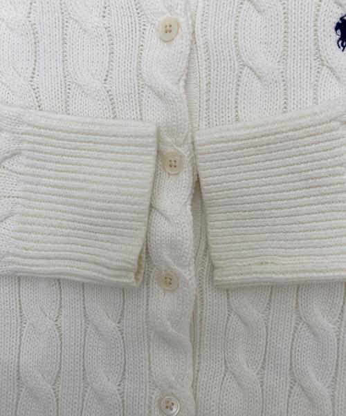POLO RALPH LAUREN（ポロ・ラルフローレン）POLO RALPH LAUREN (ポロ・ラルフローレン) ケーブルニットカーディガン ホワイト サイズ:Mの古着・服飾アイテム
