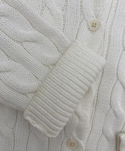 POLO RALPH LAUREN（ポロ・ラルフローレン）POLO RALPH LAUREN (ポロ・ラルフローレン) ケーブルニットカーディガン ホワイト サイズ:Mの古着・服飾アイテム