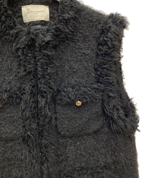 UNITED ARROWS TOKYO（ユナイテッドアローズトウキョウ）UNITED ARROWS TOKYO (ユナイテッドアローズトウキョウ) シャギーツイードベスト ブラック サイズ:36の古着・服飾アイテム