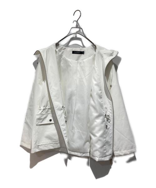 LAUREN RALPH LAUREN（ローレン ラルフ ローレン）LAUREN RALPH LAUREN (ローレンラルフローレン) フルジップ フーデッド ジャケット ホワイト サイズ:Sの古着・服飾アイテム