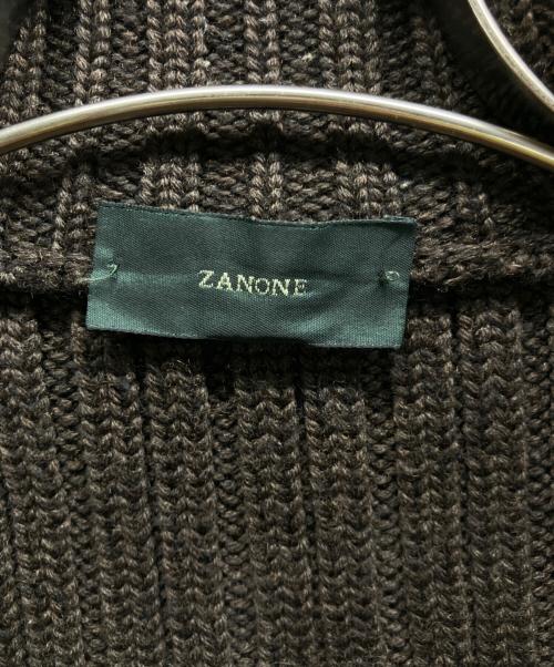 Zanone（ザノーネ）Zanone (ザノーネ) ニットジップジャケット ブラウン サイズ:48の古着・服飾アイテム