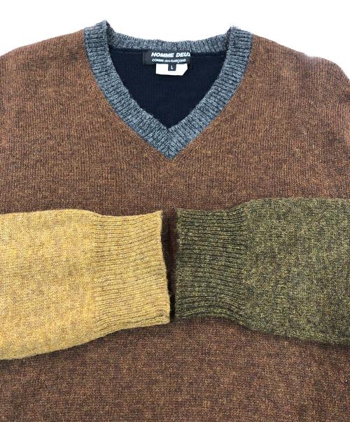 COMME des GARCONS HOMME DEUX（コムデギャルソン オム ドゥ）COMME des GARCONS HOMME DEUX (コムデギャルソン オム ドゥ) Vネックニット マルチカラー サイズ:SIZE Lの古着・服飾アイテム